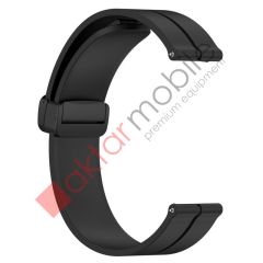 Samsung Gear S3 Silikon Kordon Magnetik D Tokalı Spor Kayış Mıknatıslı Toka Turuncu