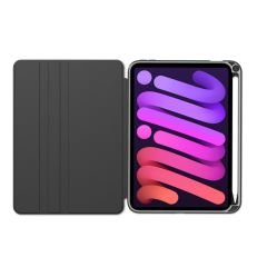 iPad Mini 6. Nesil 2021 Uyumlu Kılıf 360° Dönebilen Kalem Bölmeli Standlı Akıllı Kapak Premium Siyah