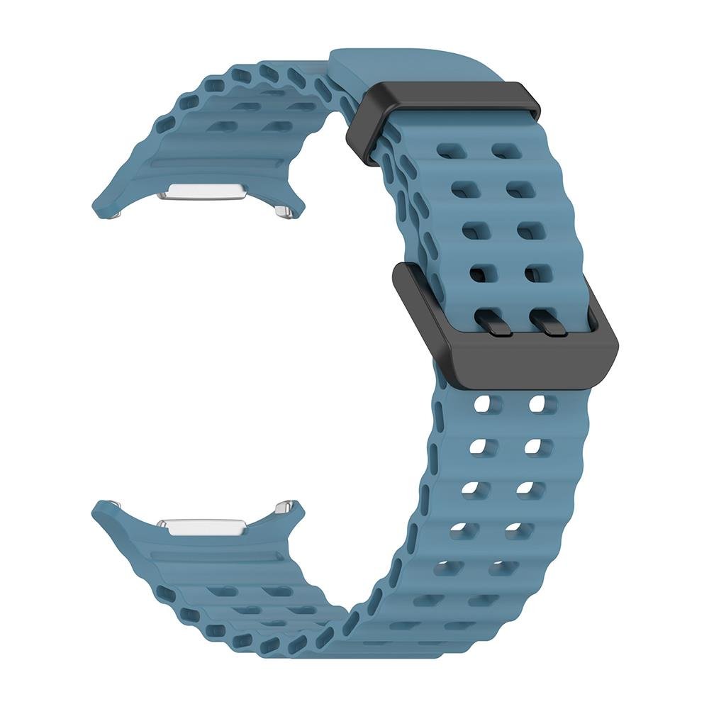 Samsung Galaxy Watch Ultra 47 mm uyumlu Silikon Spor Kordon Özel Pim Soft Jel Silikon Kayış Lacivert