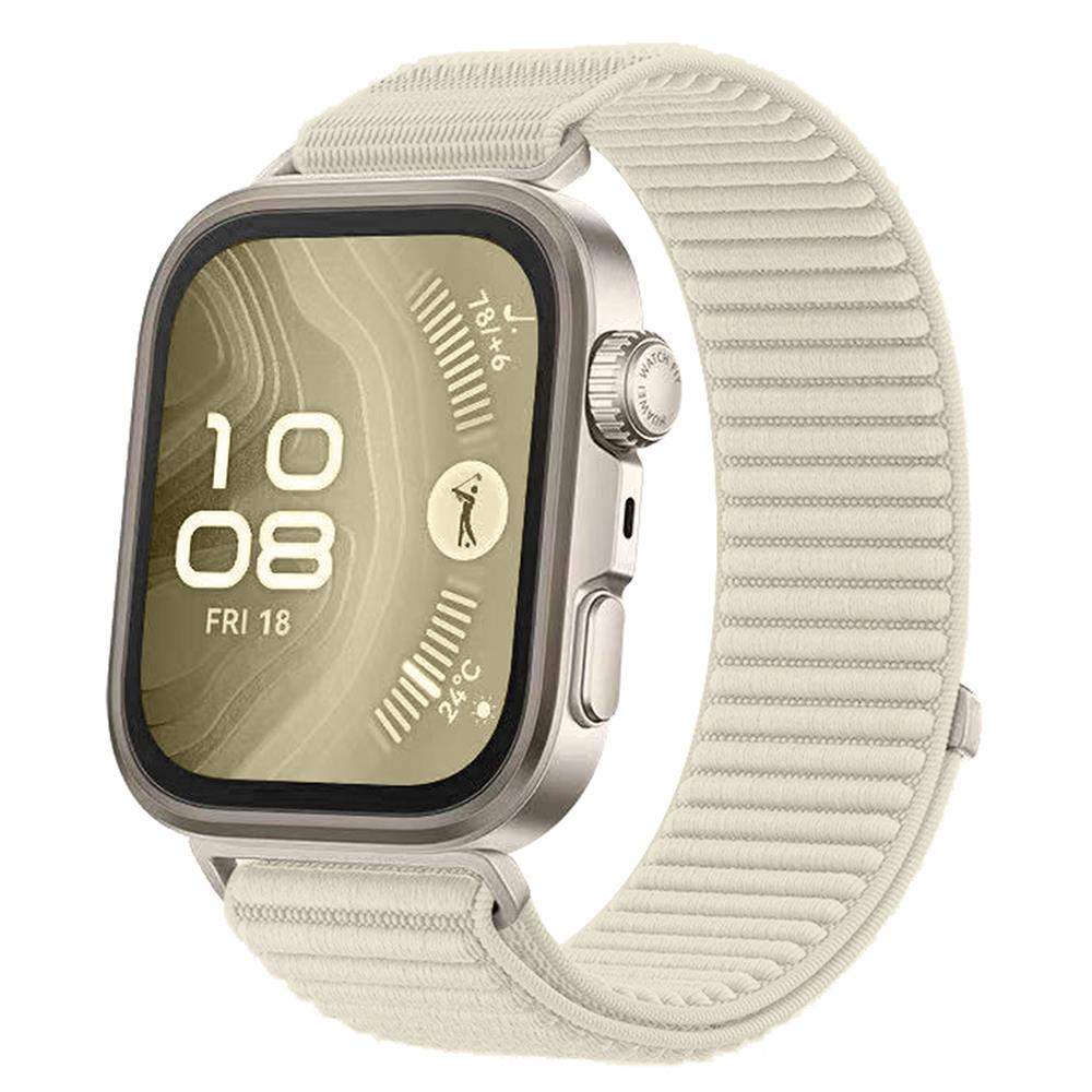 Huawei Watch Fit 4 / Watch Fit 4 Pro uyumlu Spor Loop Kordon Hasır Örgü Kayış Cırt Cırtlı Velcro Starlight