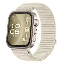 Huawei Watch Fit 4 / Watch Fit 4 Pro uyumlu Spor Loop Kordon Hasır Örgü Kayış Cırt Cırtlı Velcro Starlight