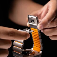 Apple Watch 7 8 9 45 mm uyumlu Titanyum Kordon Silikon İç Yüzey Hafif Premium Kayış