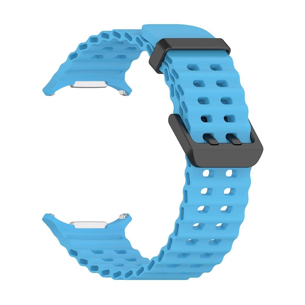 Samsung Galaxy Watch Ultra 47 mm uyumlu Silikon Spor Kordon Özel Pim Soft Jel Silikon Kayış Mavi