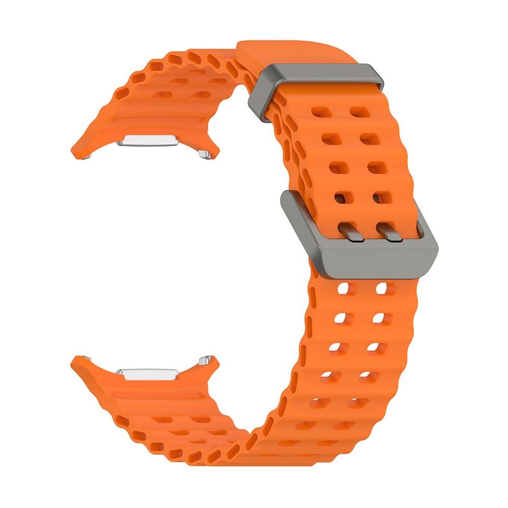 Samsung Galaxy Watch Ultra 47 mm uyumlu Silikon Spor Kordon Özel Pim Soft Jel Silikon Kayış Turuncu