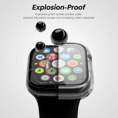 Apple Watch 10 42 mm uyumlu Ekran Koruyucu 360° Kasa Koruma Tüm Gövde Kapak Ön Arka Darbe Emici