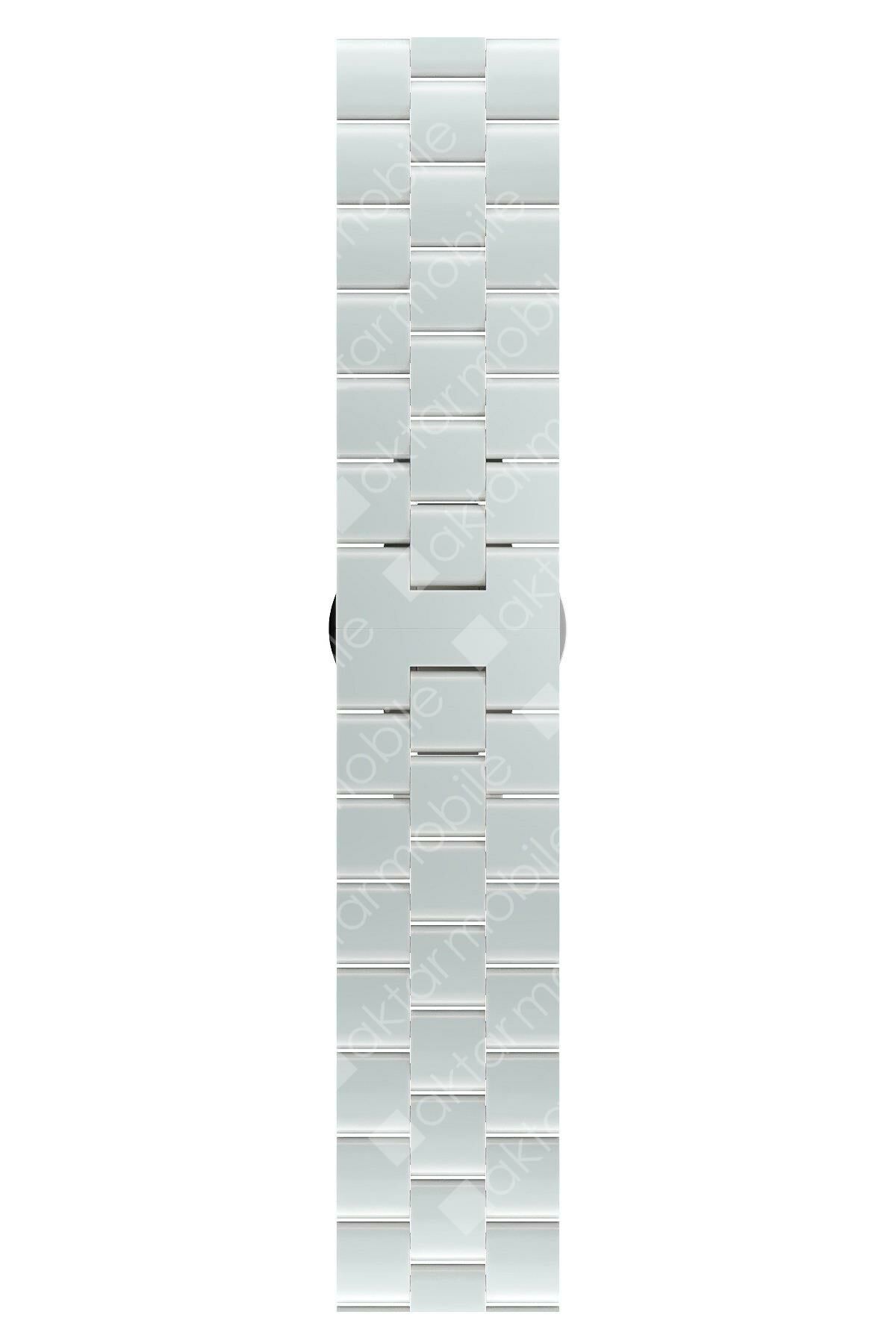 Apple Watch Ultra 49 mm uyumlu Seramik Kordon Premium Baklalı Seramik Kayış