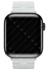 Apple Watch Ultra 49 mm uyumlu Seramik Kordon Premium Baklalı Seramik Kayış