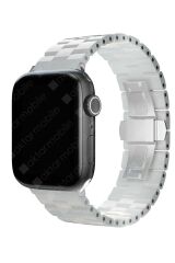 Apple Watch Ultra 49 mm uyumlu Seramik Kordon Premium Baklalı Seramik Kayış