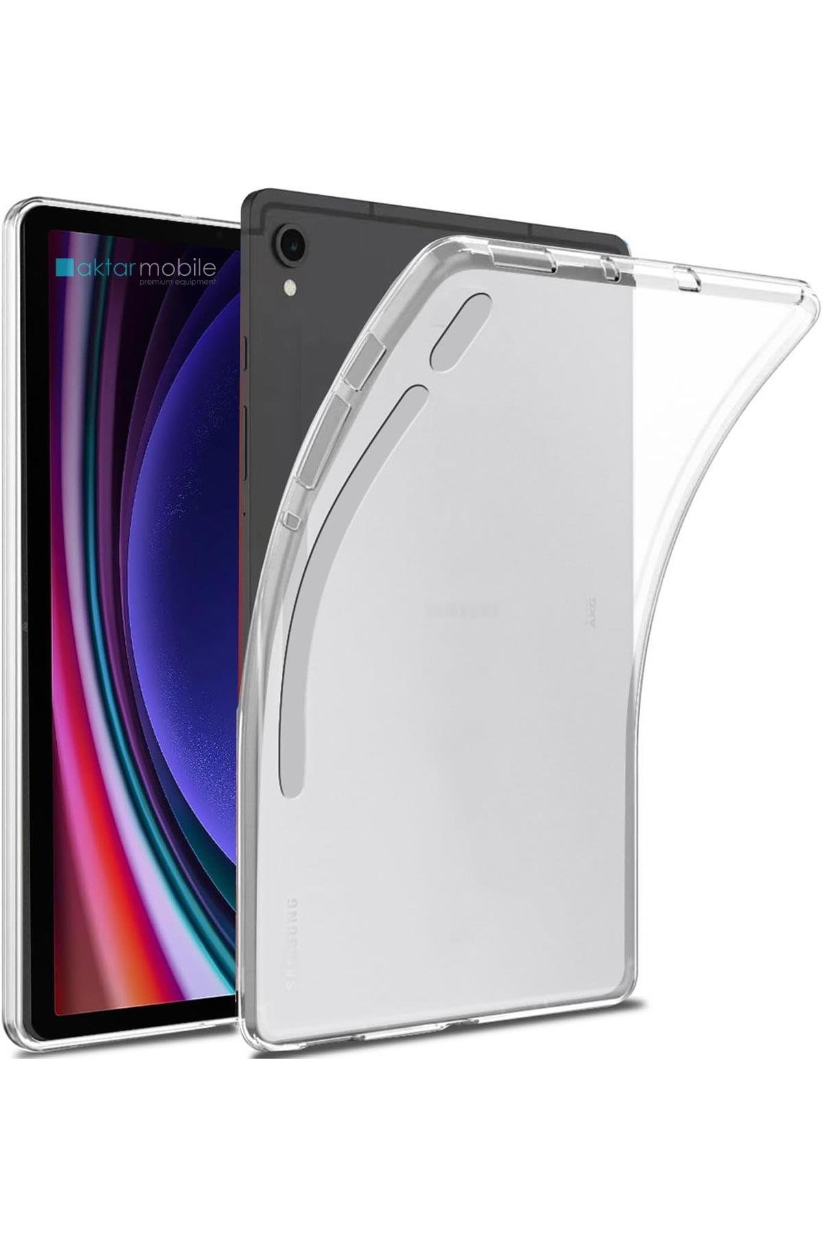Galaxy Tab S9 11'' SM-X710 Uyumlu Şeffaf Silikon Kılıf Esnek TPU Kapak Arkası Buzlu Tablet Kılıfı
