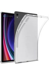 Galaxy Tab S9 11'' SM-X710 Uyumlu Şeffaf Silikon Kılıf Esnek TPU Kapak Arkası Buzlu Tablet Kılıfı