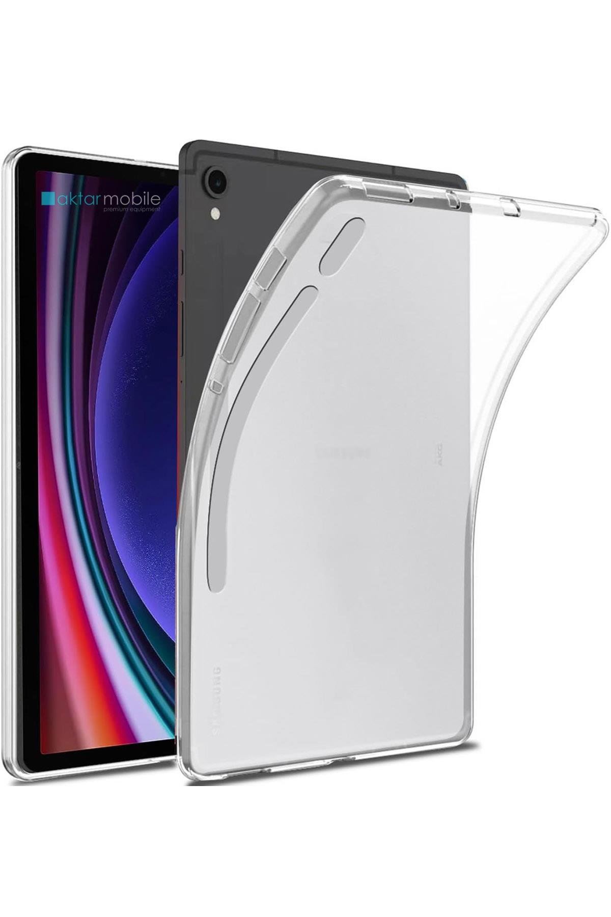 Galaxy Tab S9 FE 10.9'' SM-X510 Uyumlu Şeffaf Silikon Kılıf Esnek TPU Kapak Arkası Buzlu Tablet Kılıfı