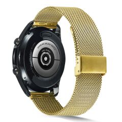 Huawei Watch GT Runner Uyumlu Hasır Metal Kordon Klipsli Tel Örgü Kayış Gold