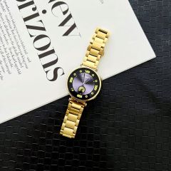 Huawei Watch GT4 41 mm (18 mm) Uyumlu Metal Baklalı Kordon Paslanmaz Çelik Kayış Premium Gold