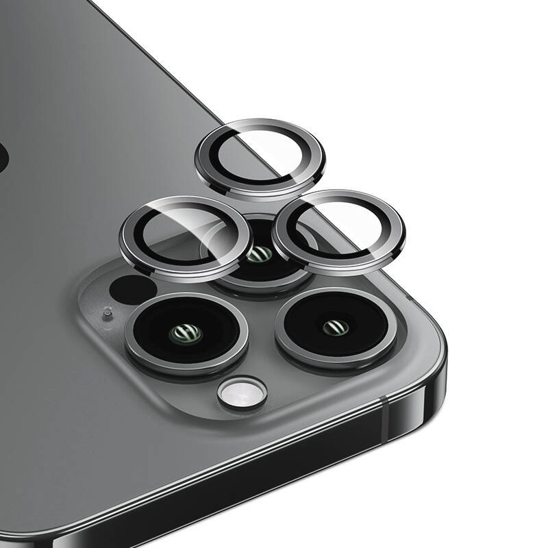 Apple iPhone 15 Pro Max Benks DR Safir Kamera Lens Koruyucu Gri