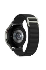 Huawei Watch GT Runner uyumlu Kordon Alpine Loop Kumaş Örgü Kayış Siyah