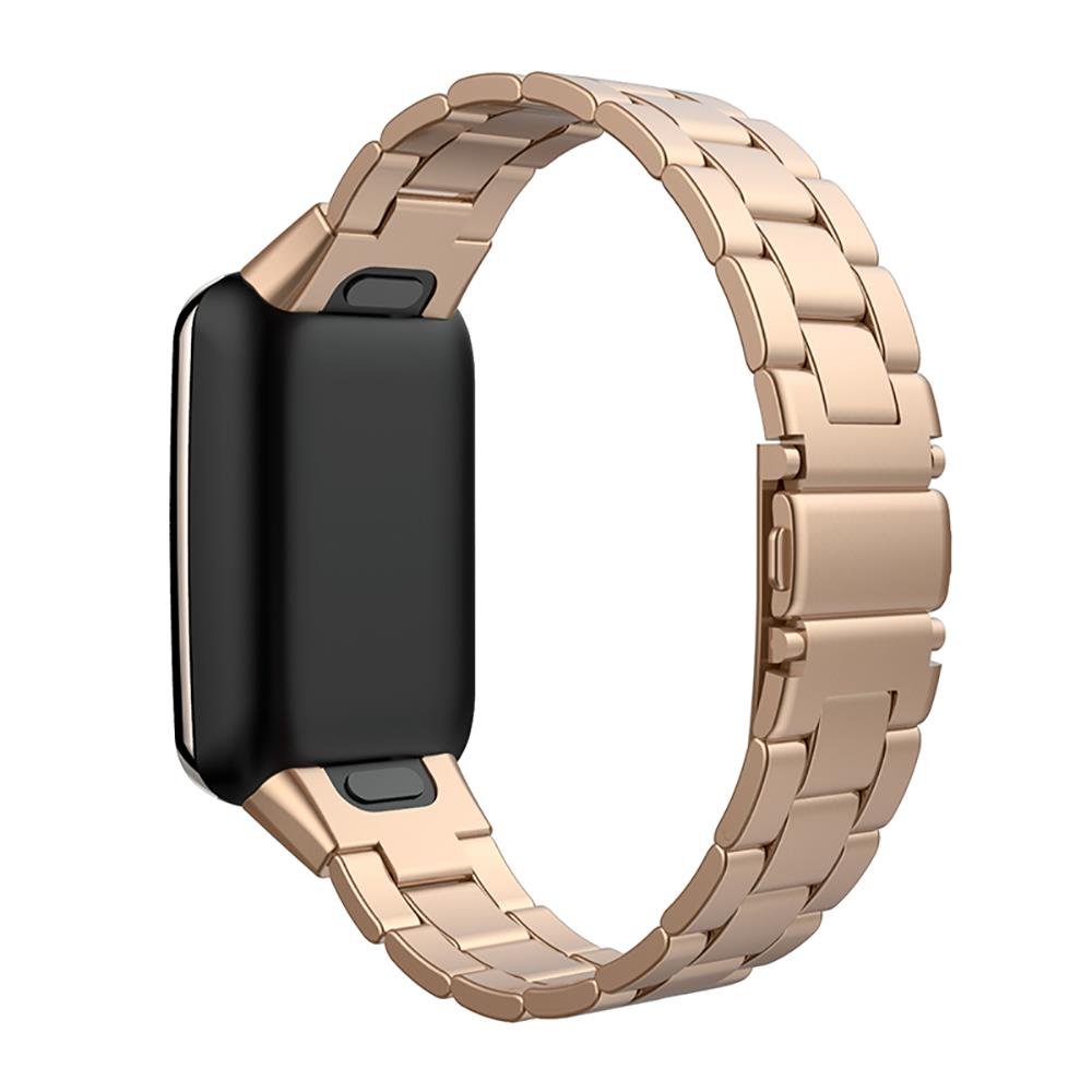 Xiaomi Mi Band 7 Pro Uyumlu Metal Kordon Premium Paslanmaz Çelik Kayış Baklalı Model - Özel Pim Rose Gold