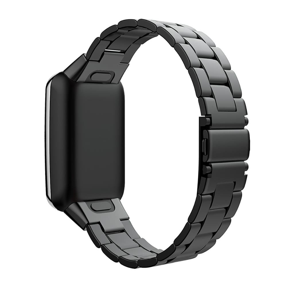 Xiaomi Mi Band 7 Pro Uyumlu Metal Kordon Premium Paslanmaz Çelik Kayış Baklalı Model - Özel Pim Siyah