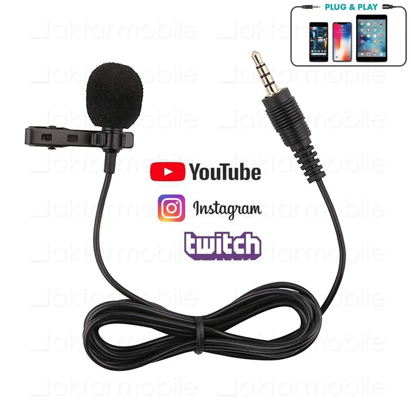 Yaka Mikrofonu Lavalier Canlı Yayın Youtube Video 150 cm