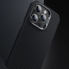 Apple iPhone 14 Pro Max Kılıf Karbon Fiber Magsafe Şarj Özellikli Benks Hybrid ArmorPro 600D Kevlar Kapak