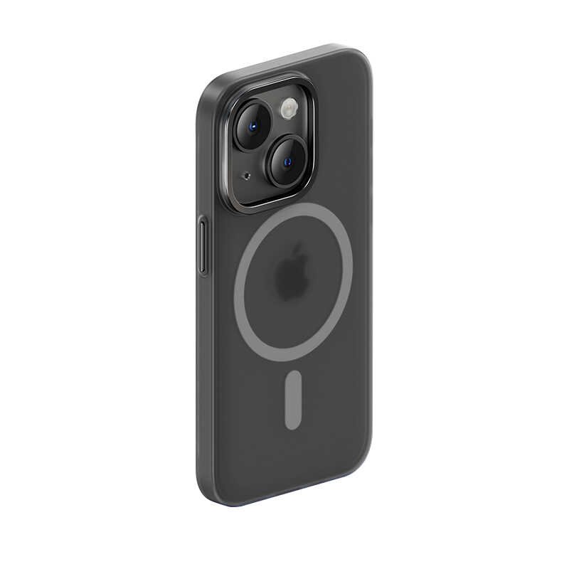 Apple iPhone 14 Kılıf Wireless Şarj Destekli Benks Yeni Seri Magnetik Haze Kapak Siyah
