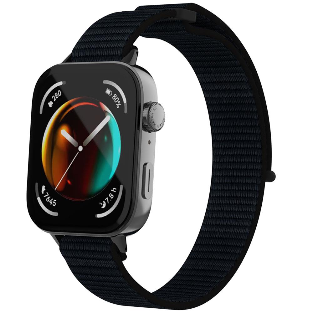 Huawei Watch Fit 3 uyumlu Spor Loop Kordon Hasır Örgü Kayış Cırt Cırtlı Velcro