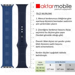 Apple Watch 7 - 41 mm uyumlu Örgü Solo Loop Kordon Medium (14,7 cm) Kayış Kırmızı