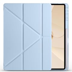 Huawei MatePad 12 X uyumlu Kılıf Kalem Bölmeli Tri Folding Standlı Arkası Silikon Uyku Modlu Mavi