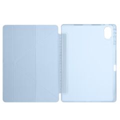Huawei MatePad 12 X uyumlu Kılıf Kalem Bölmeli Tri Folding Standlı Arkası Silikon Uyku Modlu Mavi