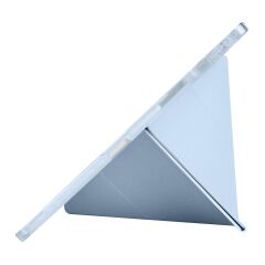 Huawei MatePad 12 X uyumlu Kılıf Kalem Bölmeli Tri Folding Standlı Arkası Silikon Uyku Modlu Mavi
