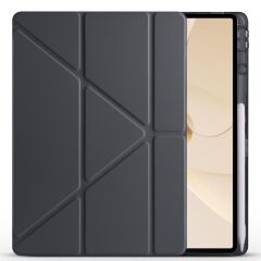 Huawei MatePad 12 X uyumlu Kılıf Kalem Bölmeli Tri Folding Standlı Arkası Silikon Uyku Modlu Siyah