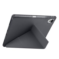 Huawei MatePad 12 X uyumlu Kılıf Kalem Bölmeli Tri Folding Standlı Arkası Silikon Uyku Modlu Siyah
