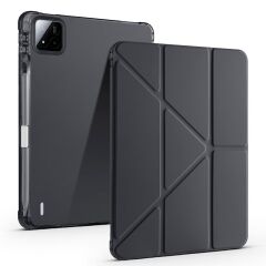 Xiaomi Mi Pad 7 / Pad 7 Pro uyumlu Kılıf Kalem Bölmeli Tri Folding Standlı Arkası Silikon Uyku Modlu