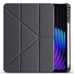 Xiaomi Mi Pad 7 / Pad 7 Pro uyumlu Kılıf Kalem Bölmeli Tri Folding Standlı Arkası Silikon Uyku Modlu