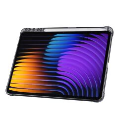 Xiaomi Mi Pad 7 / Pad 7 Pro uyumlu Kılıf Kalem Bölmeli Tri Folding Standlı Arkası Silikon Uyku Modlu