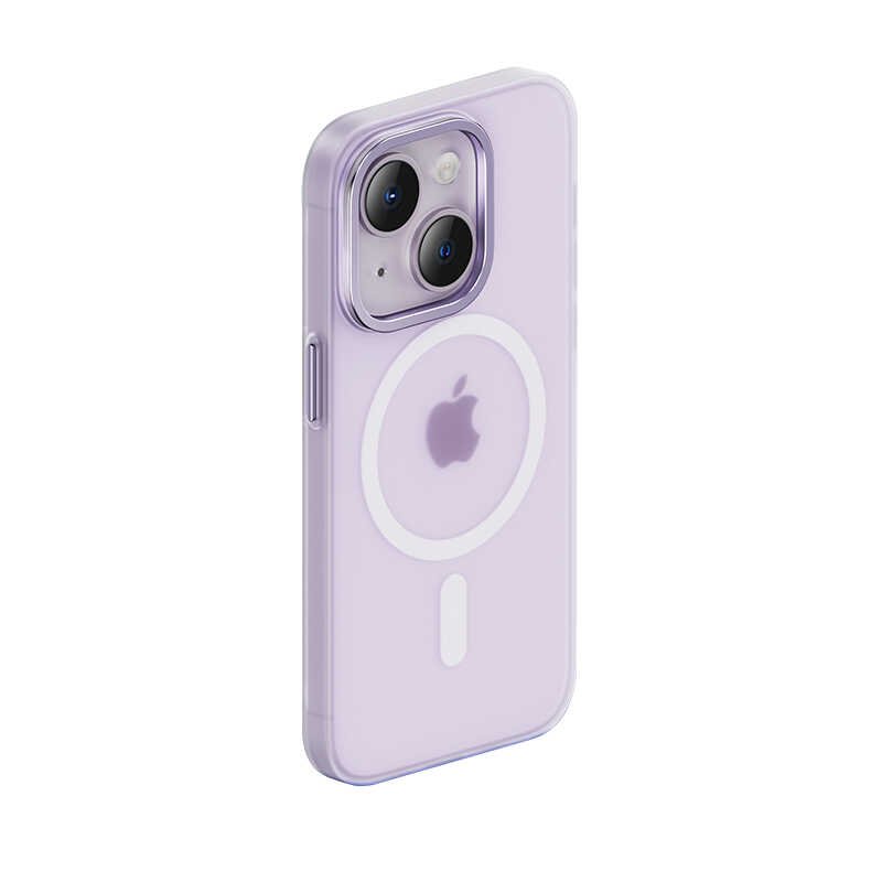 Apple iPhone 14 Plus Kılıf Wireless Şarj Destekli Benks Yeni Seri Magnetik Haze Kapak Derin Mor