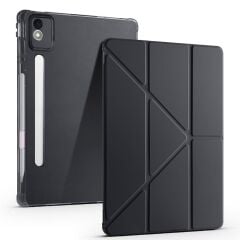 Lenovo Idea Tab Pro 12.7'' uyumlu Kılıf Kalem Bölmeli Tri Folding Standlı Arkası Silikon Uyku Modlu