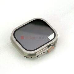 Apple Watch Ultra 49 mm uyumlu Metal Çerçeveli Ekran Koruyucu Temperli Cam Üstün Koruma
