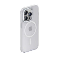 Apple iPhone 14 Pro Max Kılıf Wireless Şarj Destekli Benks Yeni Seri Magnetik Haze Kapak Gümüş
