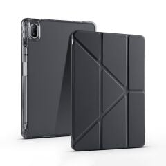 Huawei MatePad SE 11 uyumlu Kılıf Kalem Bölmeli Tri Folding Standlı Arkası Silikon Uyku Modlu