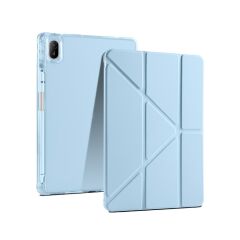 Huawei MatePad SE 11 uyumlu Kılıf Kalem Bölmeli Tri Folding Standlı Arkası Silikon Uyku Modlu