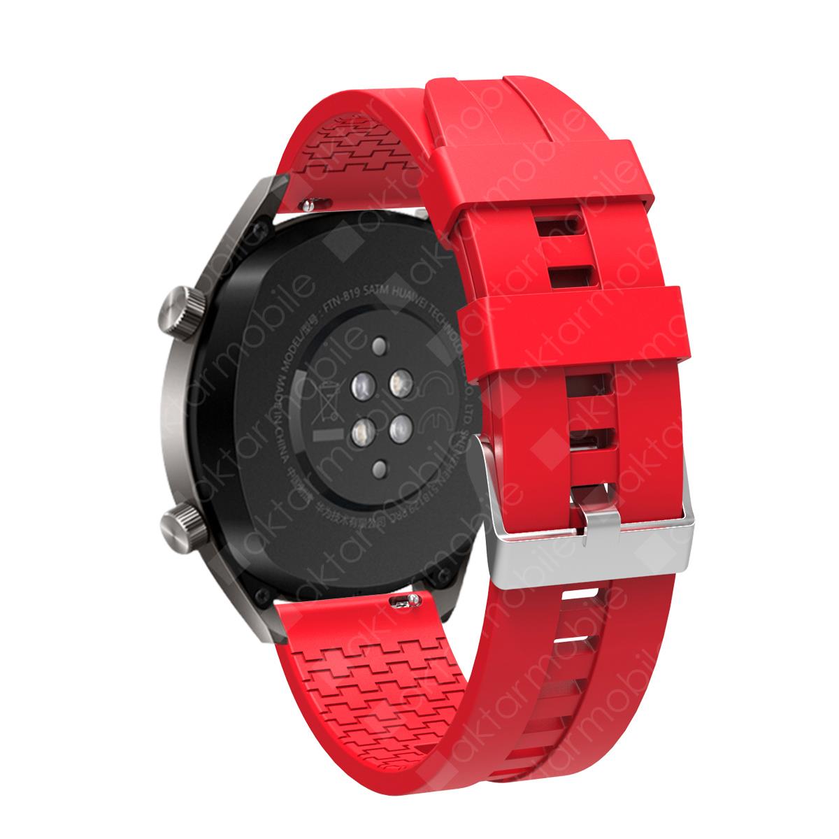 Honor Magic Watch 2 46 mm Uyumlu Silikon Kordon Spor Tasarım Premium Spor Kayış Kırmızı