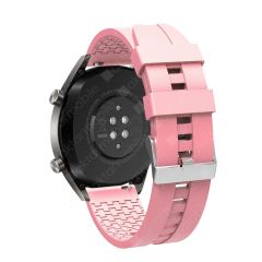 Honor Magic Watch 2 46 mm Uyumlu Silikon Kordon Spor Tasarım Premium Spor Kayış Pembe