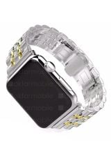 Apple Watch 10 42 mm uyumlu Metal Kordon Premium Paslanmaz Çelik Kayış