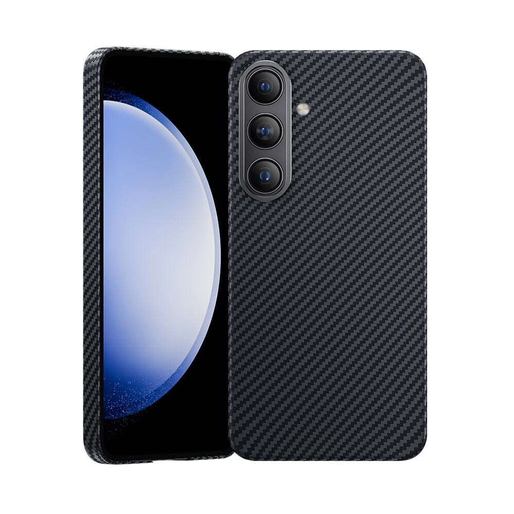 Galaxy S24 Plus Kılıf Magsafe Özellikli Karbon Fiber Benks Essential ArmorAir 600D Kevlar Kapak Siyah