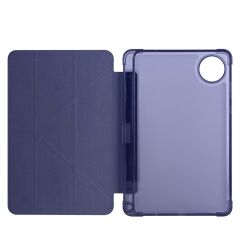 Redmi Pad SE 8.7 uyumlu Kılıf Kalem Bölmeli Tri Folding Standlı Arkası Silikon Uyku Modlu Lacivert