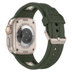 Apple Watch 6 5 4 3 2 1 SE 42 44 mm uyumlu Silikon Kordon Metal Detaylı Hava Alabilen Premium Kayış