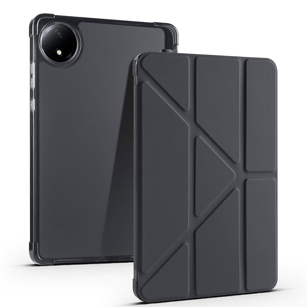 Redmi Pad SE 8.7 uyumlu Kılıf Kalem Bölmeli Tri Folding Standlı Arkası Silikon Uyku Modlu Siyah
