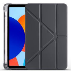 Redmi Pad SE 8.7 uyumlu Kılıf Kalem Bölmeli Tri Folding Standlı Arkası Silikon Uyku Modlu Siyah