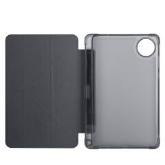 Redmi Pad SE 8.7 uyumlu Kılıf Kalem Bölmeli Tri Folding Standlı Arkası Silikon Uyku Modlu Siyah