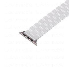 Apple Watch 10 42 mm uyumlu Seramik Kordon Premium Baklalı Seramik Kayış